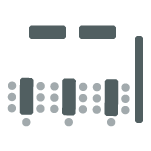 Three tables surrounded by five tables, one screen, and two tables.