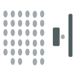 Rows of chairs with table and screen at the front.