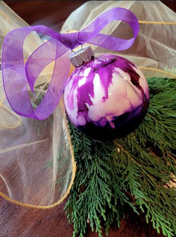 marbleized purple ornament