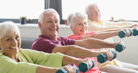 senior patrons exercising