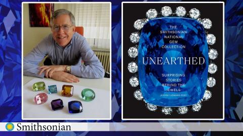 Dr. Jeffrey Post with assorted colorful gems