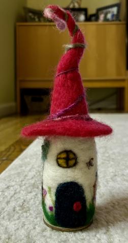 felted fairy house