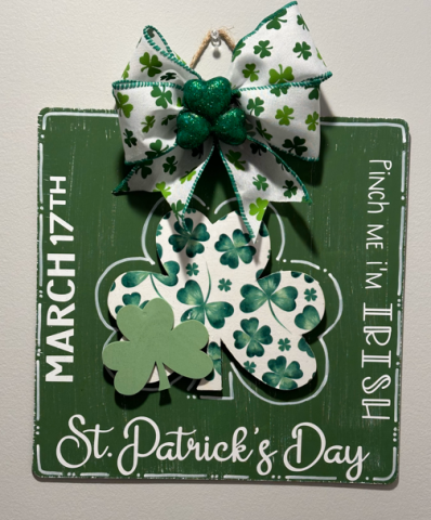 St. Patrick's Day themed wall hanging