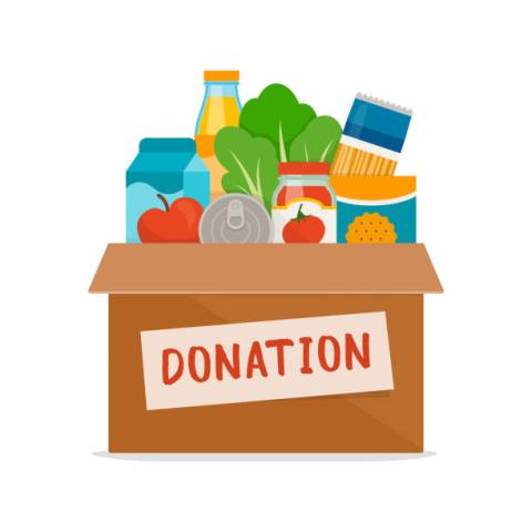 food in a donation box
