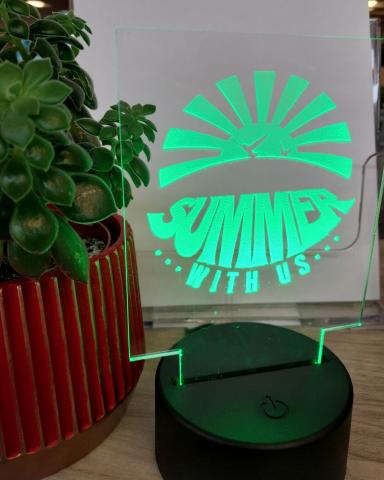 laser engraved acrylic light up sign