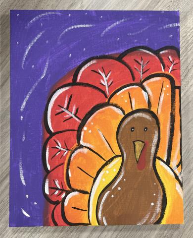 acrylic painted turkey