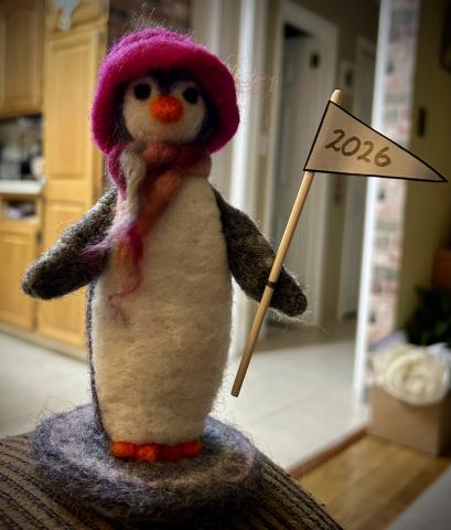 needle felted pengiun 