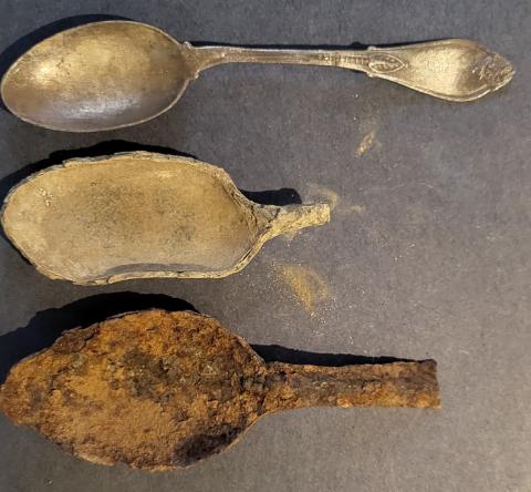 Sample findings: spoons found dating back to time of American Revolution
