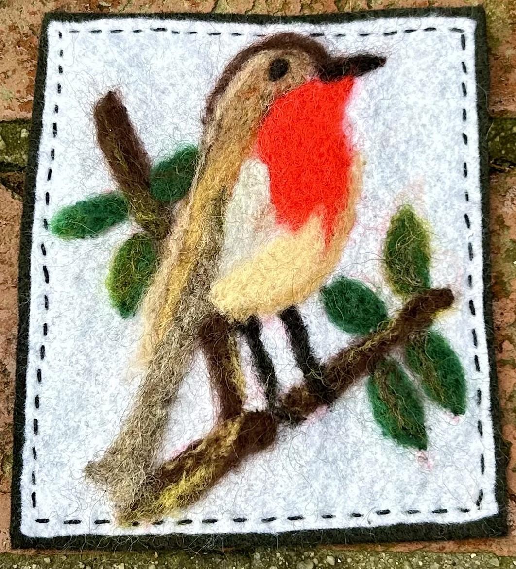 Needle felted bird