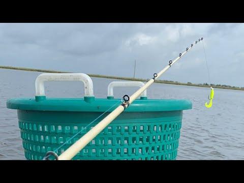 fishing pole and basket