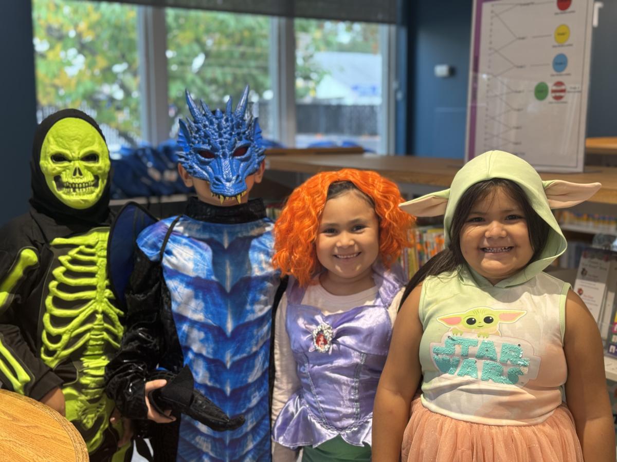 children dressed in costumes