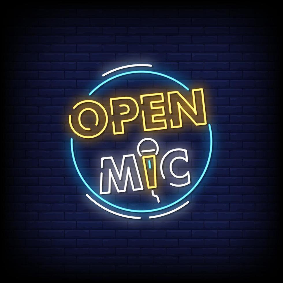 open mic neon sign