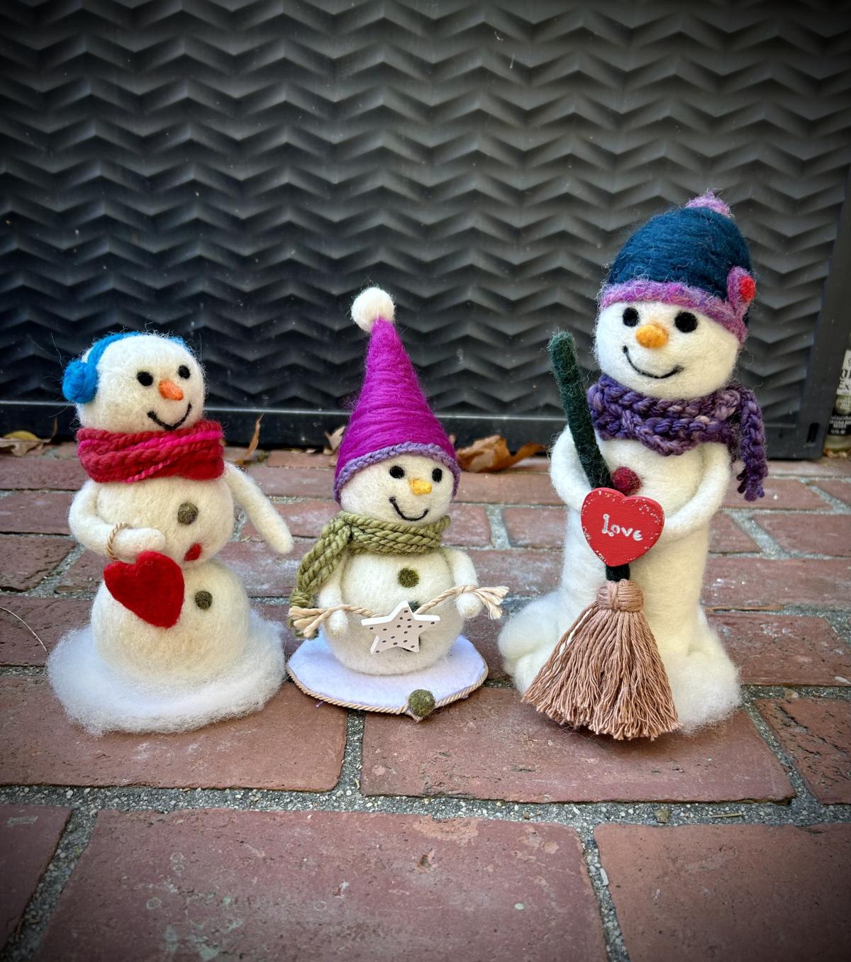 snowman made out of felt