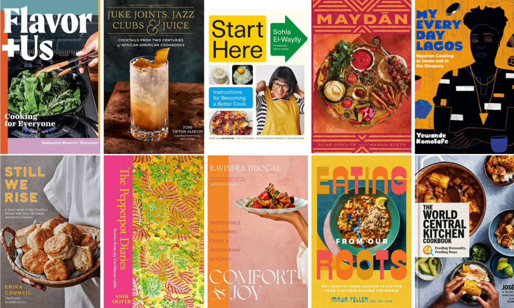 various cookbook covers