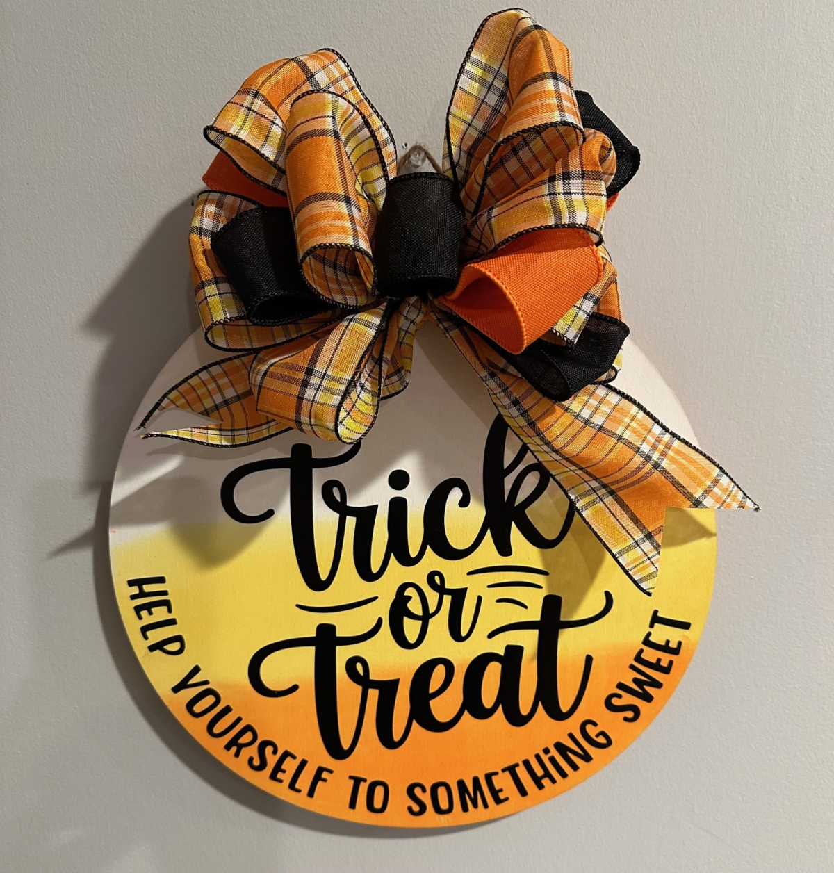 halloween themed round wall sign