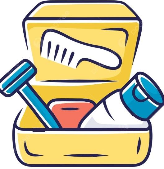 cartoon of toiletry supplies