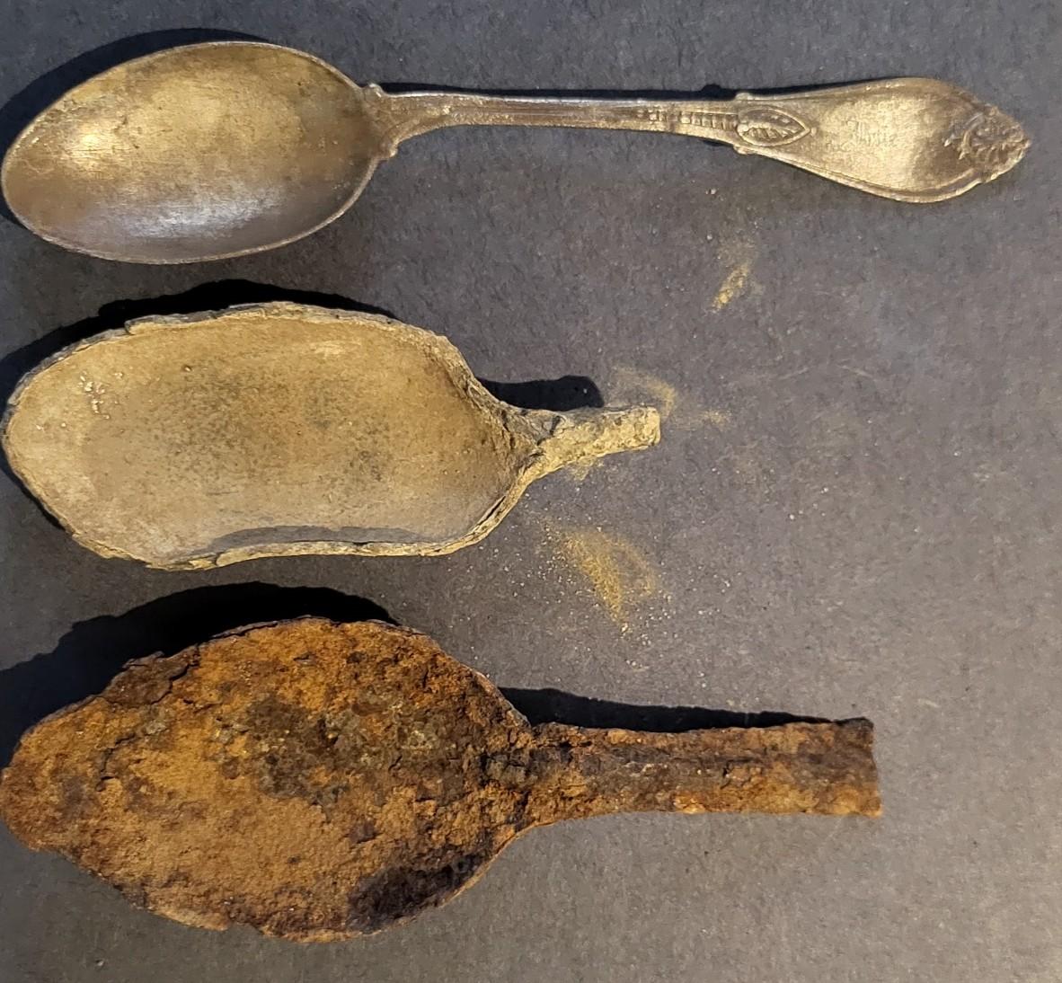 Sample findings: spoons found dating back to time of American Revolution