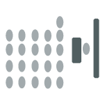 Rows of chairs, one table and chair at the front, one screen.